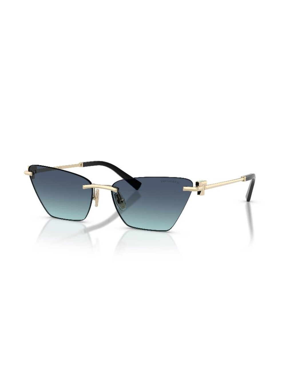 New Tiffany Women's Sunglasses Gold Blue Lens Metal Frame TF3120 60219S 61